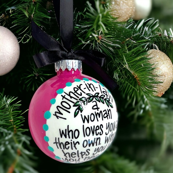 Heartfelt Mother-in-Law Christmas Ornament, Personalized & Hand-Painted Keepsake - Picture 10 of 10
